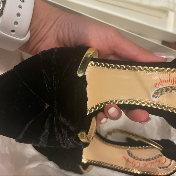 Brand new velvet Charlotte Olympia heeled sandals - Picture 13 of 14